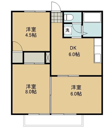 サンハイツBの物件間取画像